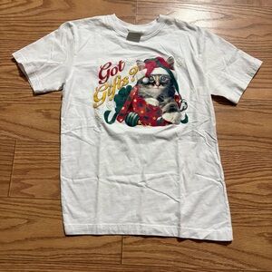 Vintage Christmas Cat Shirt Small